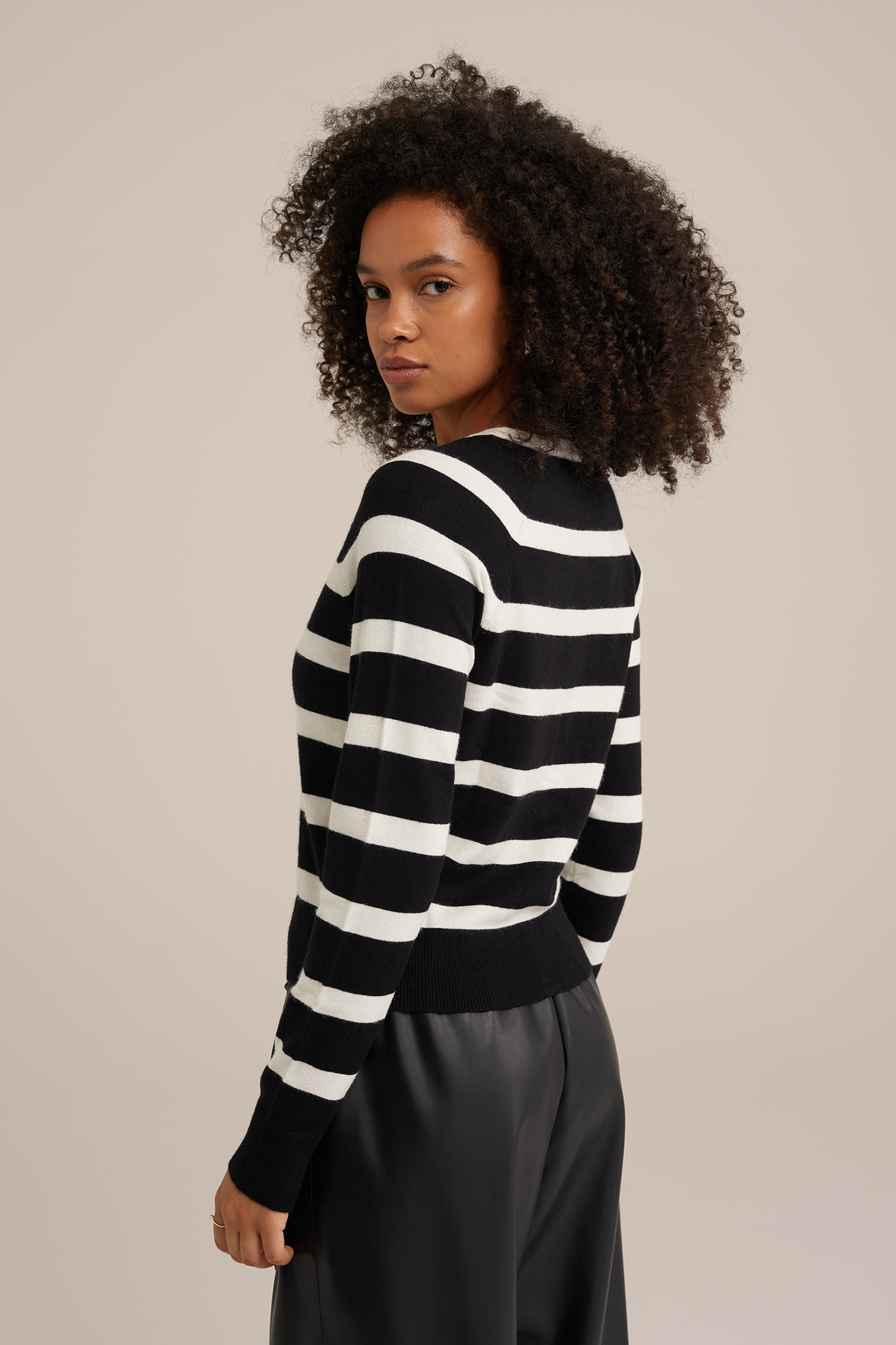 Gestreept vest WE Fashion Zwart