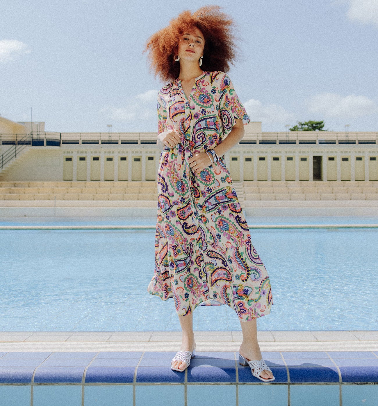 Robe-chemise imprimée Femme - Imprimé écru
