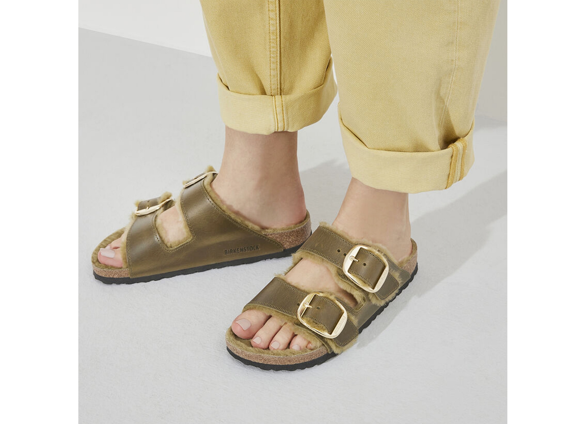 Arizona big buckle shearling kaki