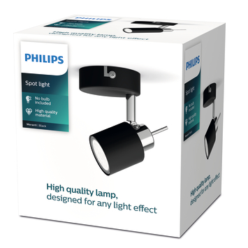 Philips Meranti opbouwspot zwart 35W