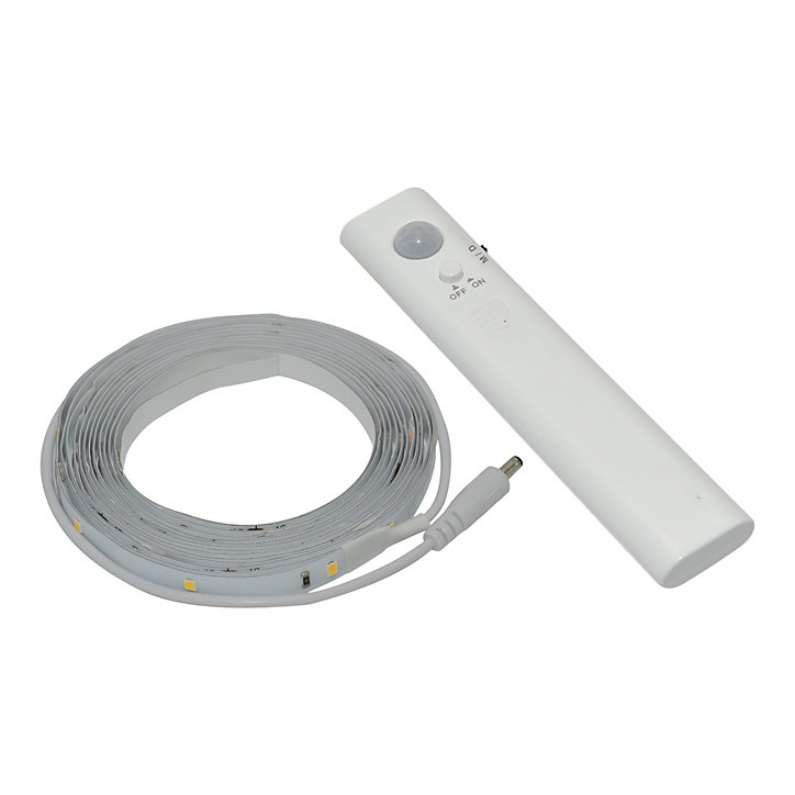 Ruban lumineux à détection Lacerda LED intégrée blanc neutre IP20 300lm 4.5W L.300cm blanc GoodHome