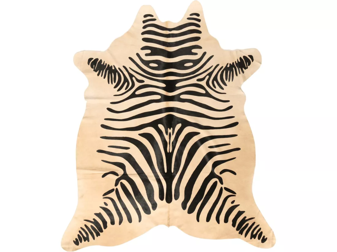 Peau de vache safari zèbre 3-4m2 blanc noir