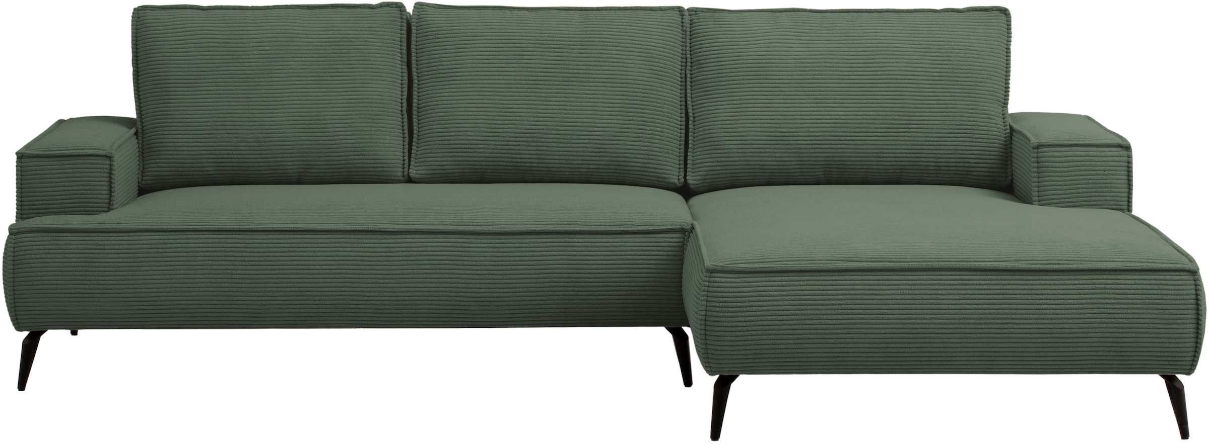 Home affaire Ecksofa »TVINNU, L-Form, 275cm, in Cord und Leinenoptik« wahlweise Recamiere rechts/links, schwarze Füsse, bequemer Sitzkomfort