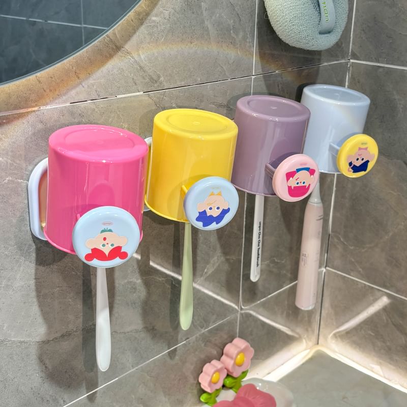 Momoi - Cartoon plastic tandenborstelhouder met beker (verschillende ontwerpen) / Set