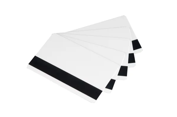 Evolis Classic Blank Cards - Polyvinylklorid (PVC) - 30 mil - hvid - 100 kort High Coercivity Magnetic Stripe-kort (pakke med 5) - for Evolis Dualys Basic, Dualys Mag ISO, Pebble Basic, Pebble Mag ISO, Tattoo 2, TATTOO2