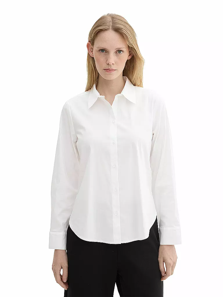TOM TAILOR Hemdbluse Regular Fit weiss