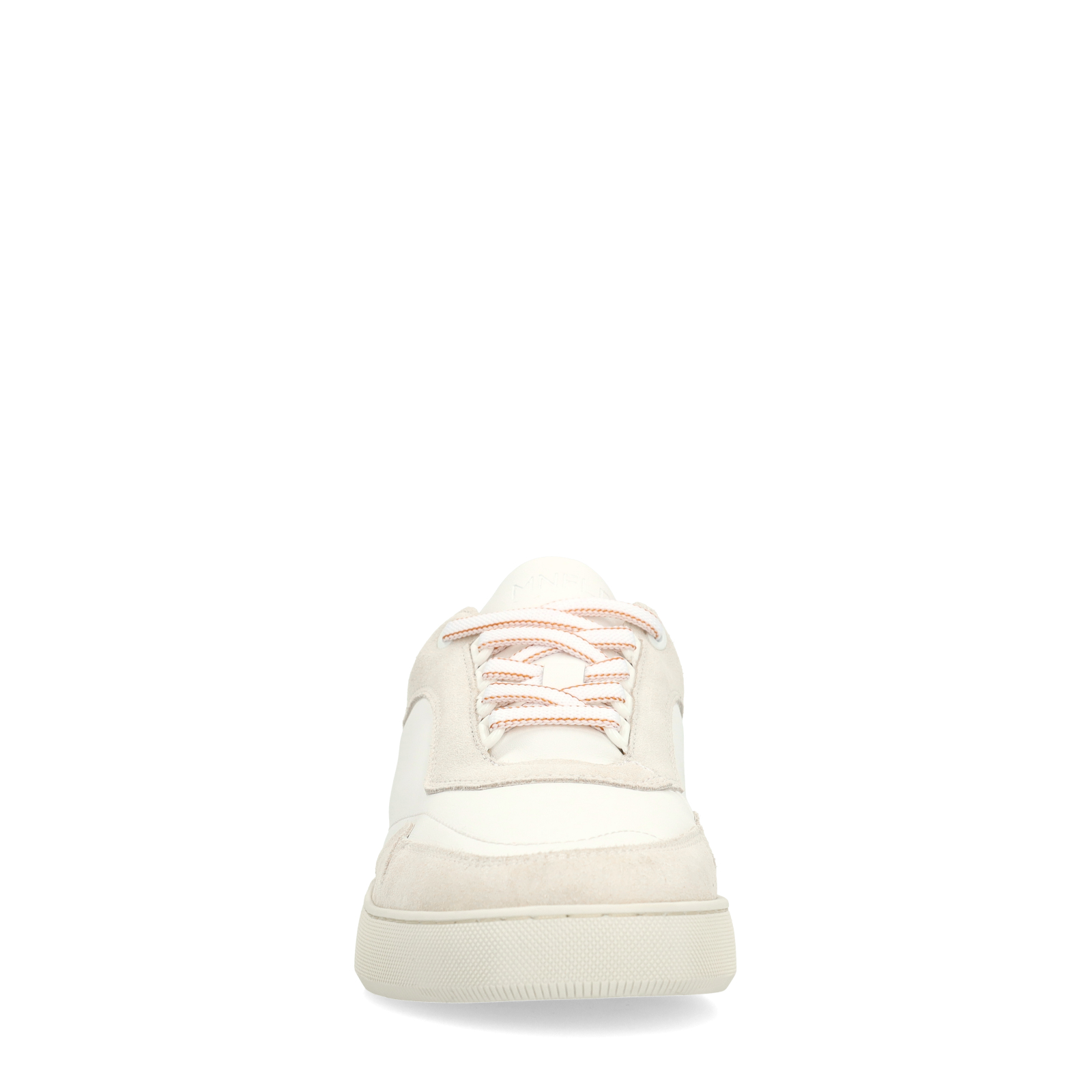 Witte leren sneakers met beige details