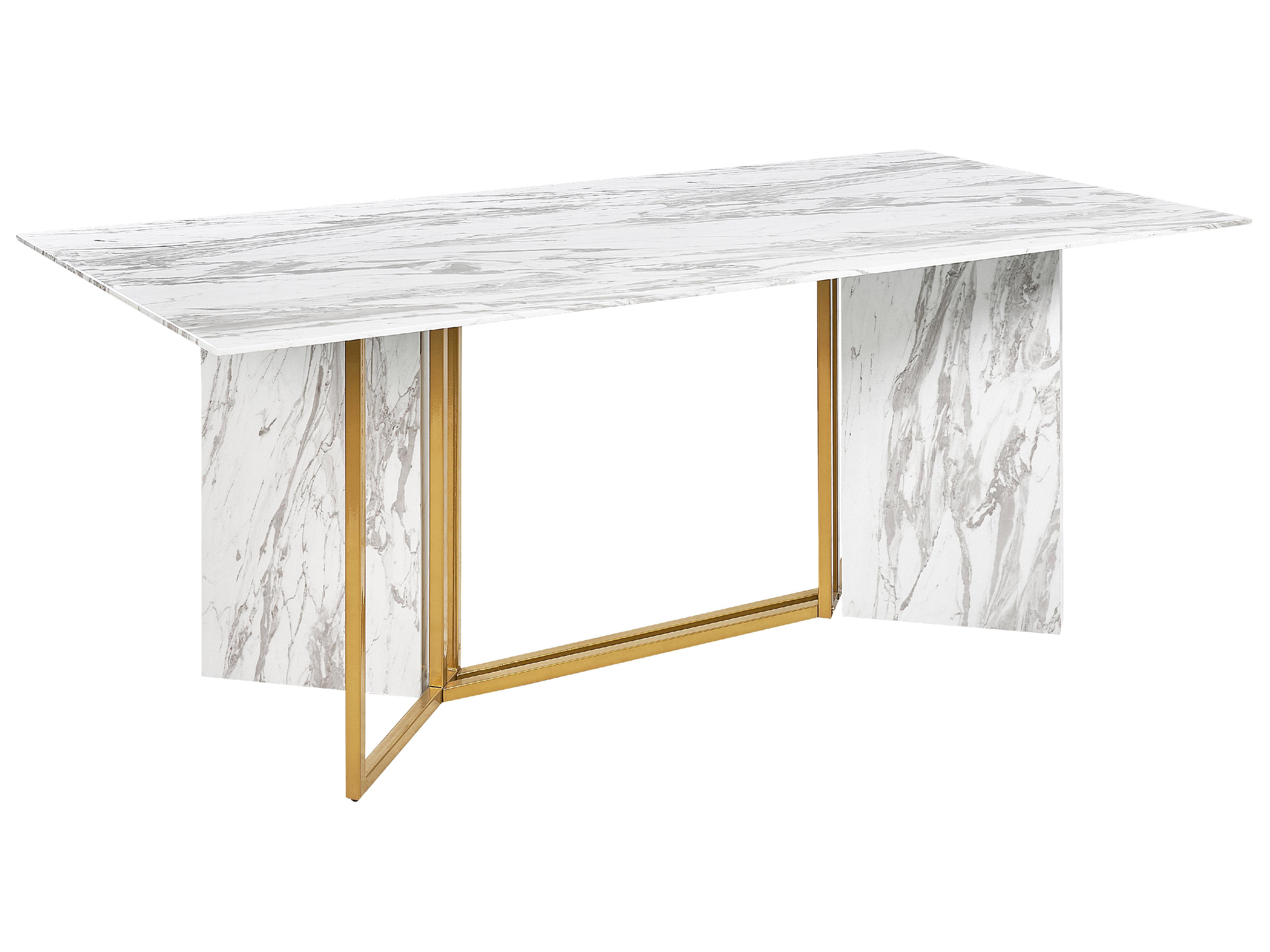 Eettafel CALCIO Wit marmer 100 cm 200 cm