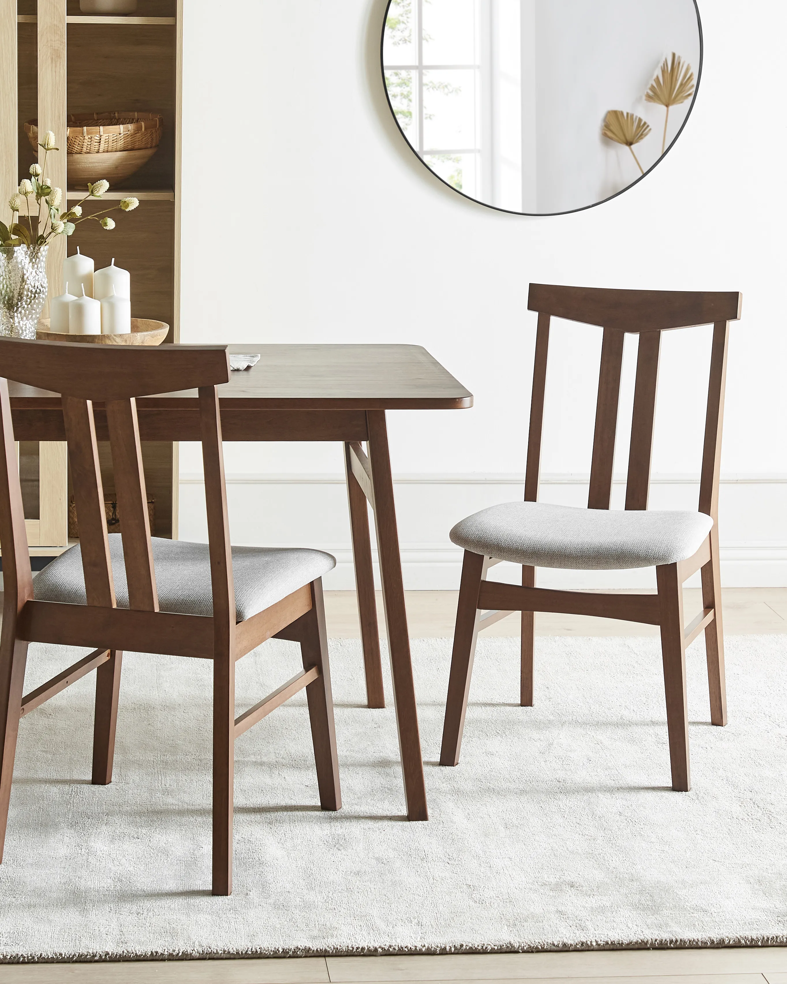 Set van 2 eetkamerstoelen AVALON Hout Lichtgrijs