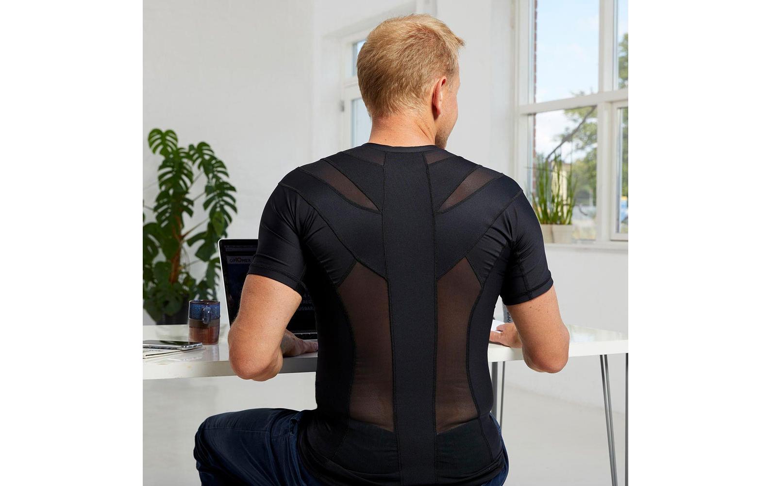Posture Shirt 2.0 Herren schwarz M<br>Ergonomisches Haltungsshirt für eine gute Körperhaltung