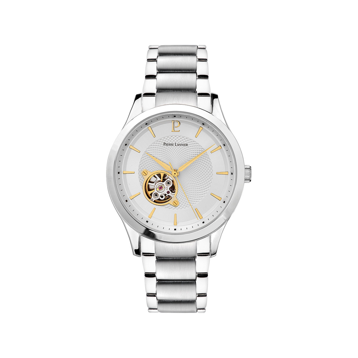 Montre PIERRE LANNIER fleuret homme automatique bracelet acier argent