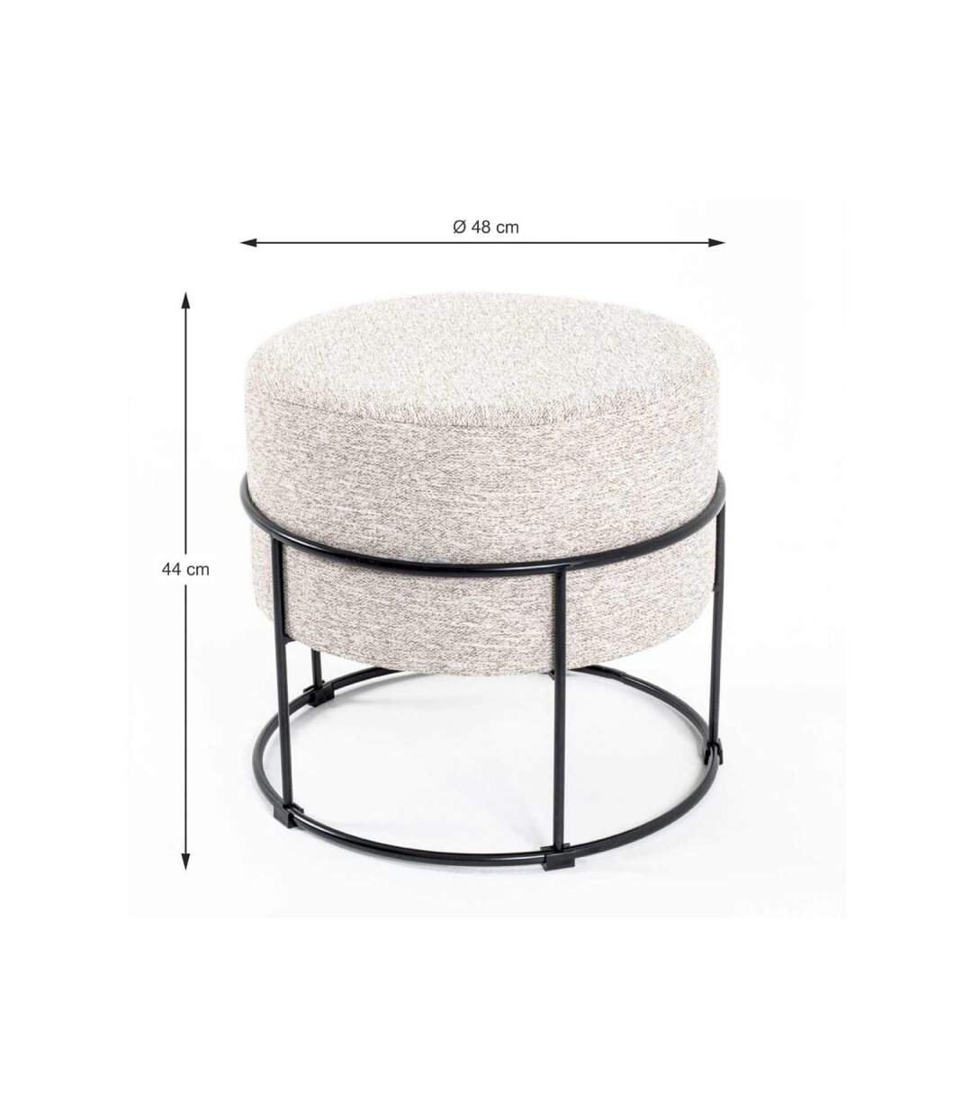 Paris Prix - Tabouret Rond Design socle 48cm Naturel
