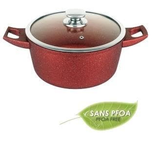 Royalty Line Aluminum Nonstick Pot 26 cm, Marble Red