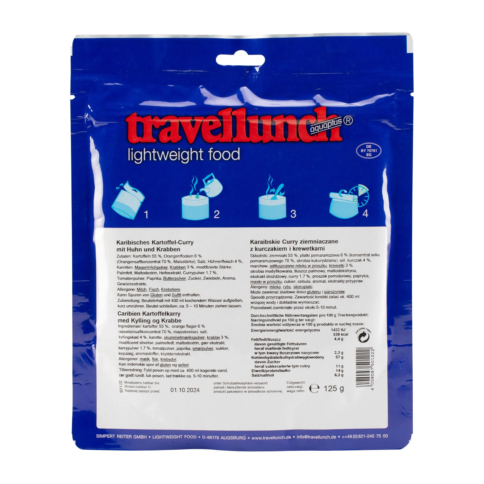 Travellunch -  Karibisches Kartoffelcurry 1er Packung