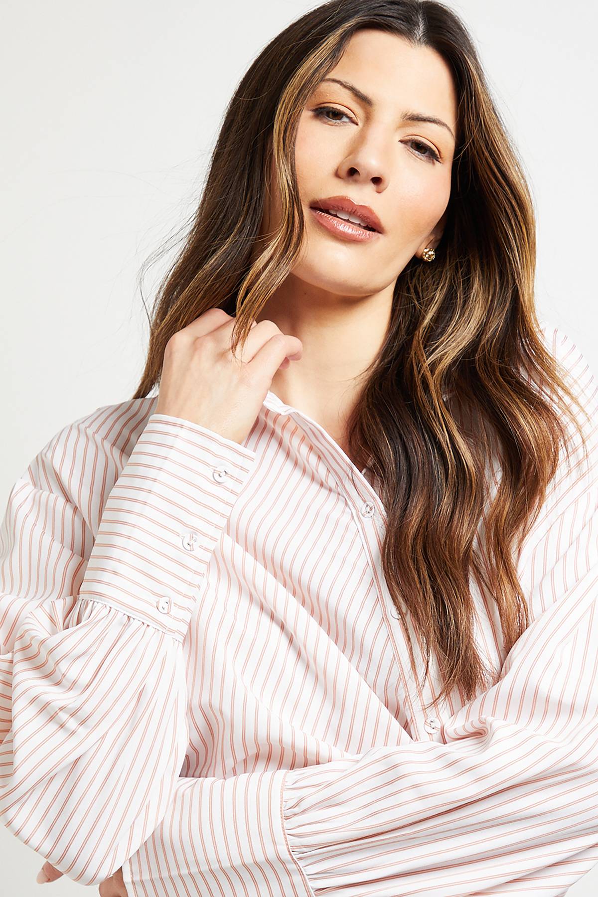 Wallis Chemise à Rayures avec Lien Latéral