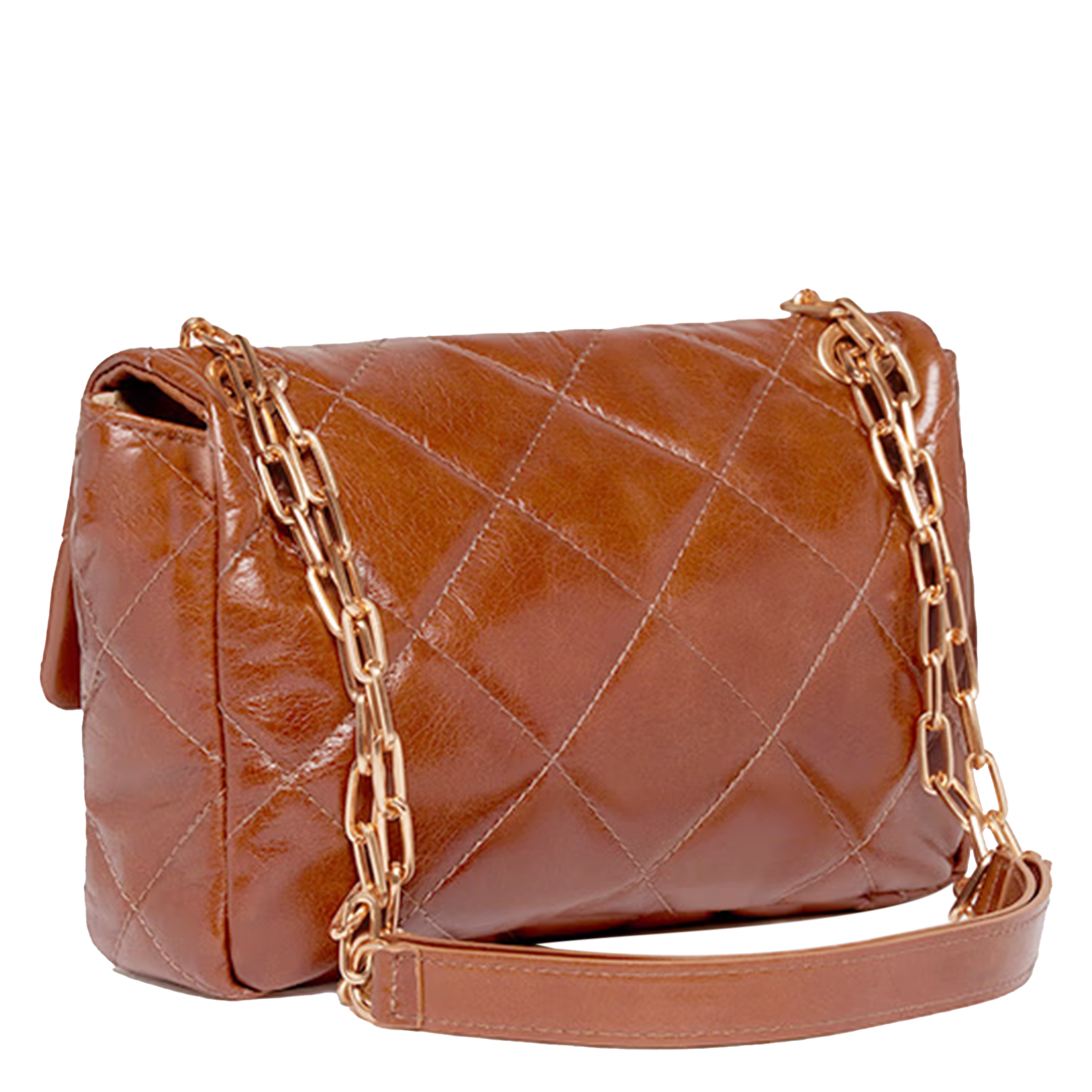 GRAND MOON - Sac bandoulière en cuir | Marron