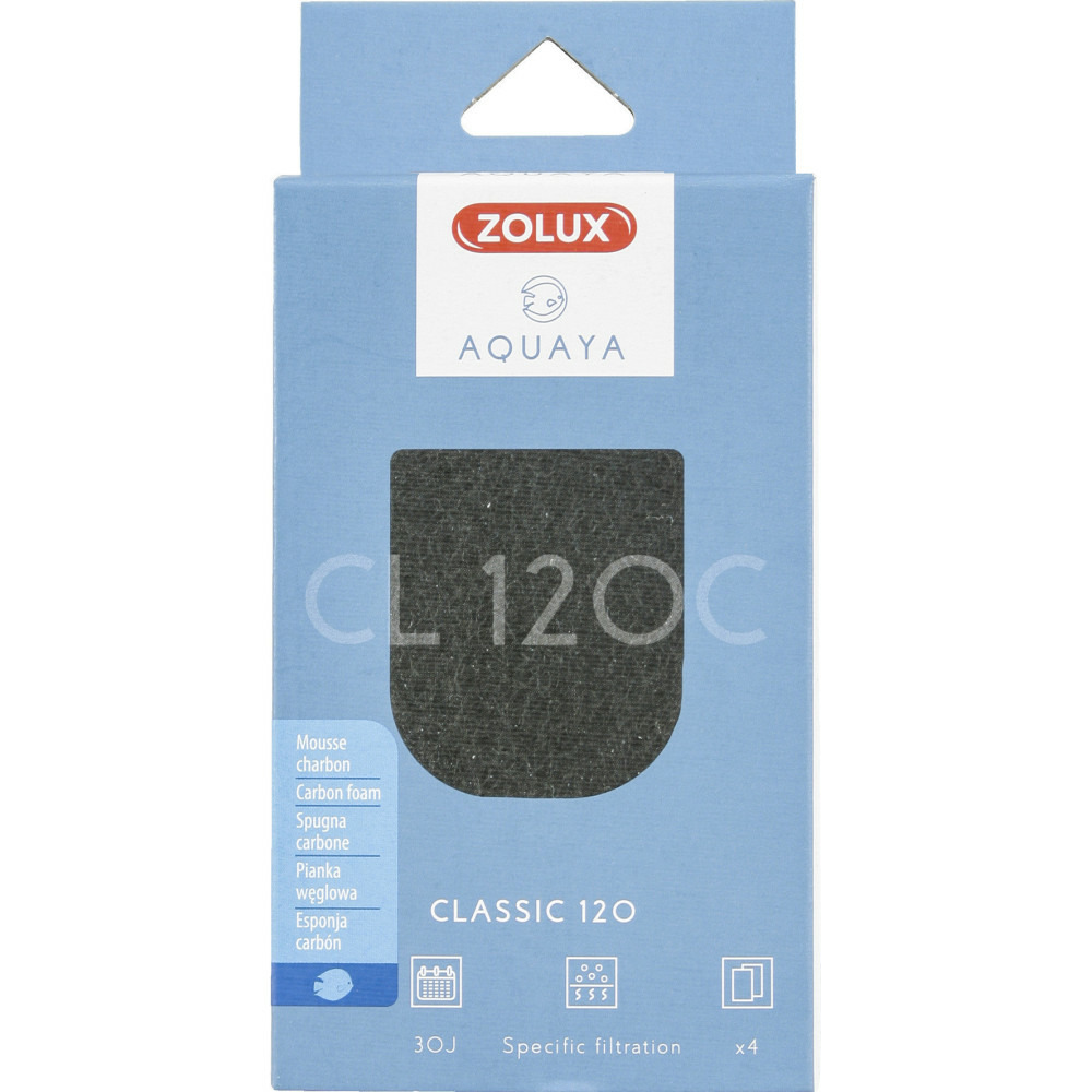 Mousse charbon cl 120 c pour pompe classic 120 pour aquarium.