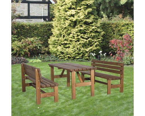 Tessin tuinbank, hout, 2-zits, bruin.