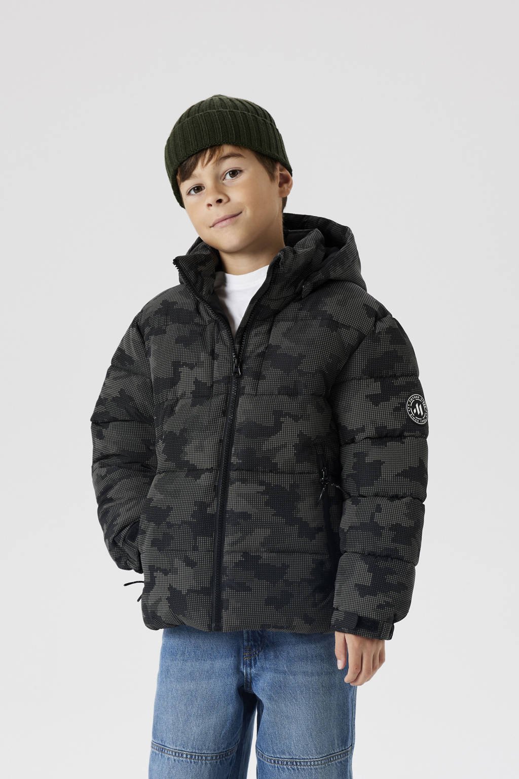NAME IT KIDS gewatteerde jas zwart