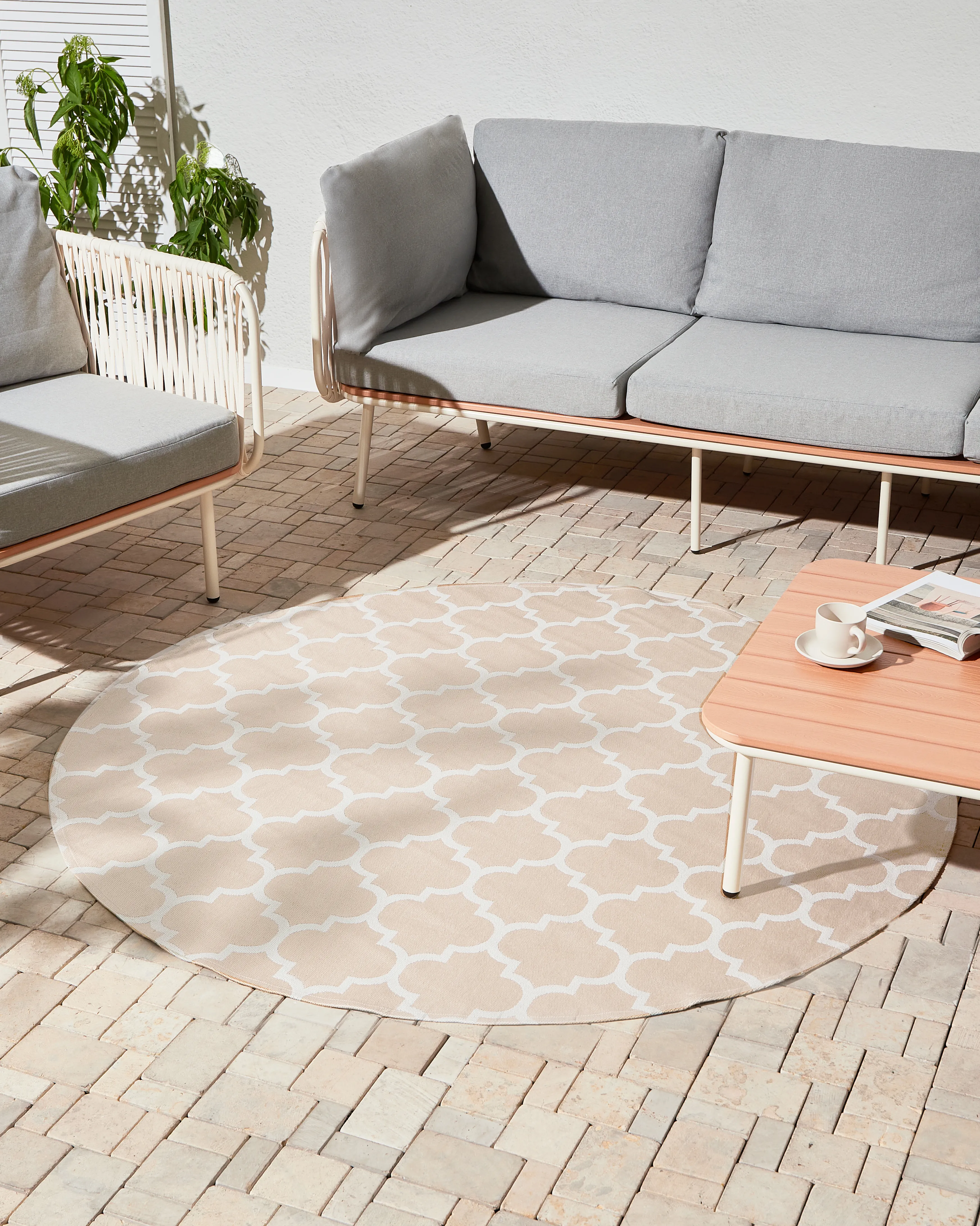 Tuintapijt MOSORE Beige ø 160 cm
