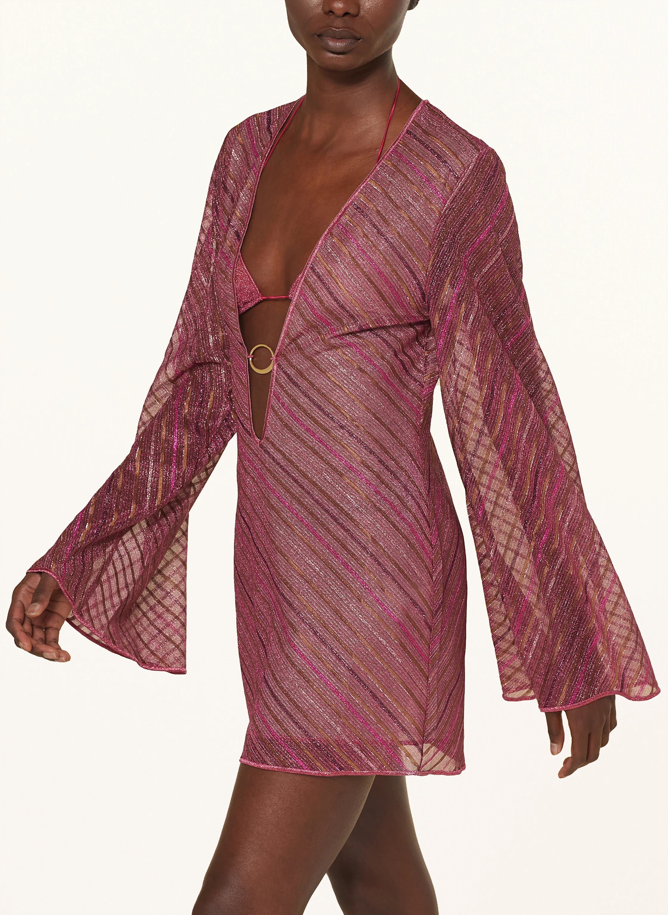 Oséree Strandkleid SHINY STRIPES mit Glitzergarn