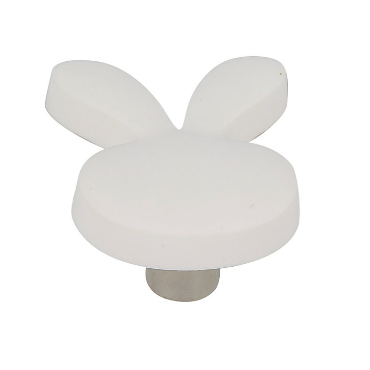 Lot 4 boutons de meuble pin blanc Chrisligne L.50 x l.38 mm