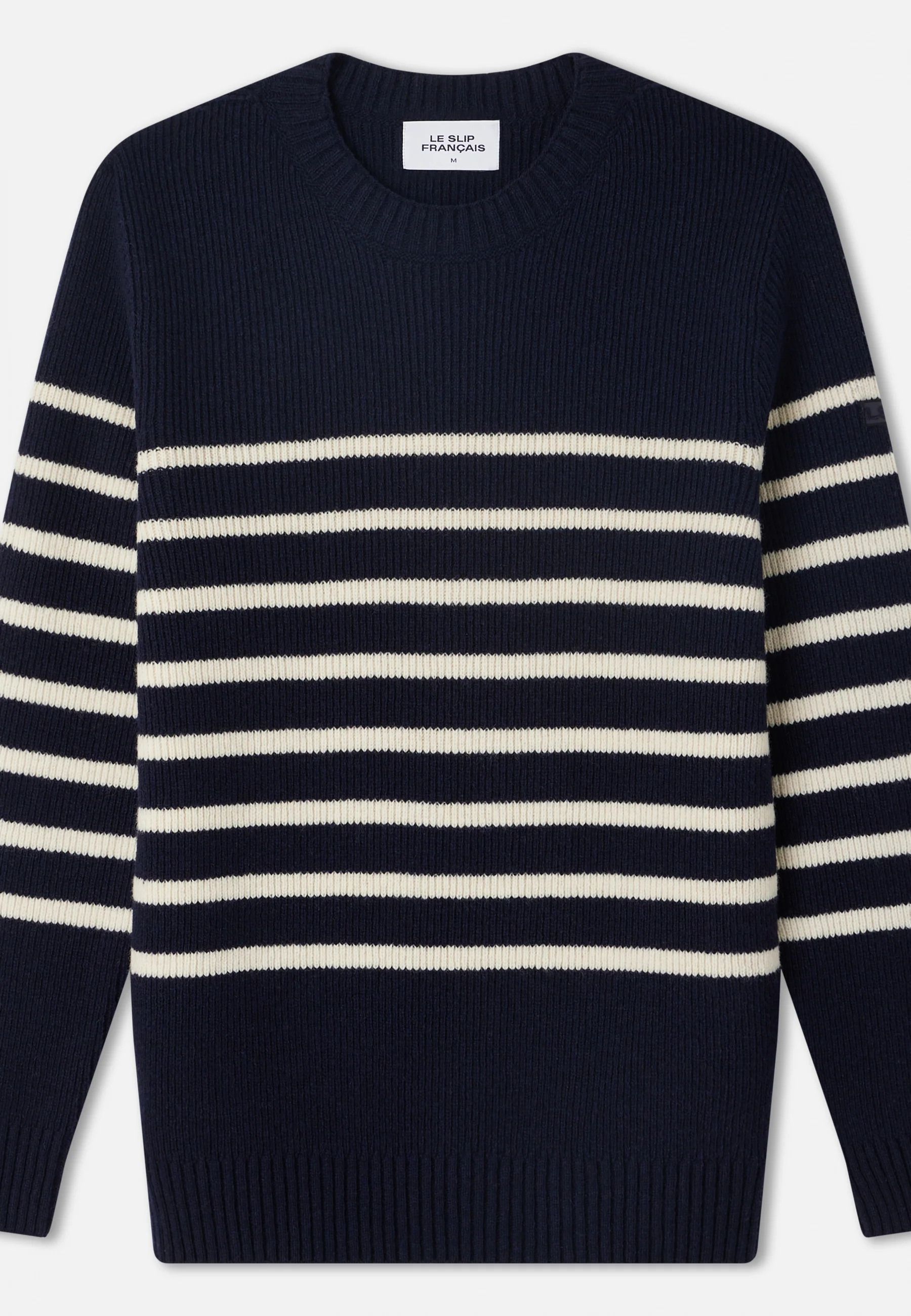 Pull Homme en laine Française-Louis Marinière Marine