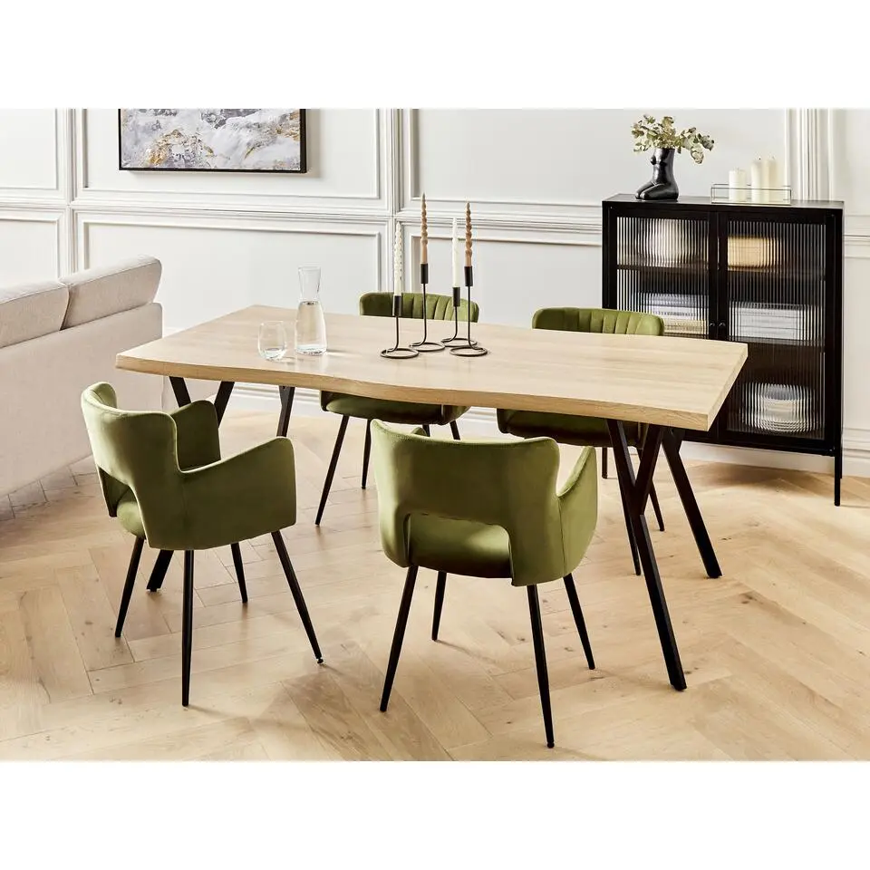 ALTON - Rechthoekige eettafel - Lichthout - 180 x 90 cm - MDF