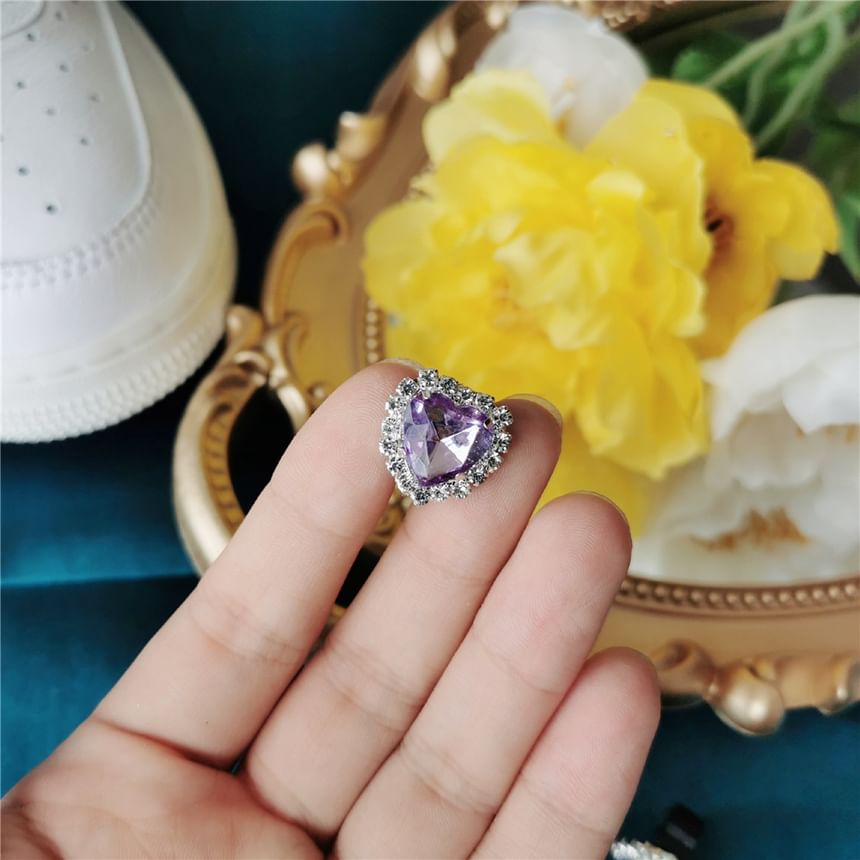 Epoch - Hartvormige schoenveter met strass-steentjes