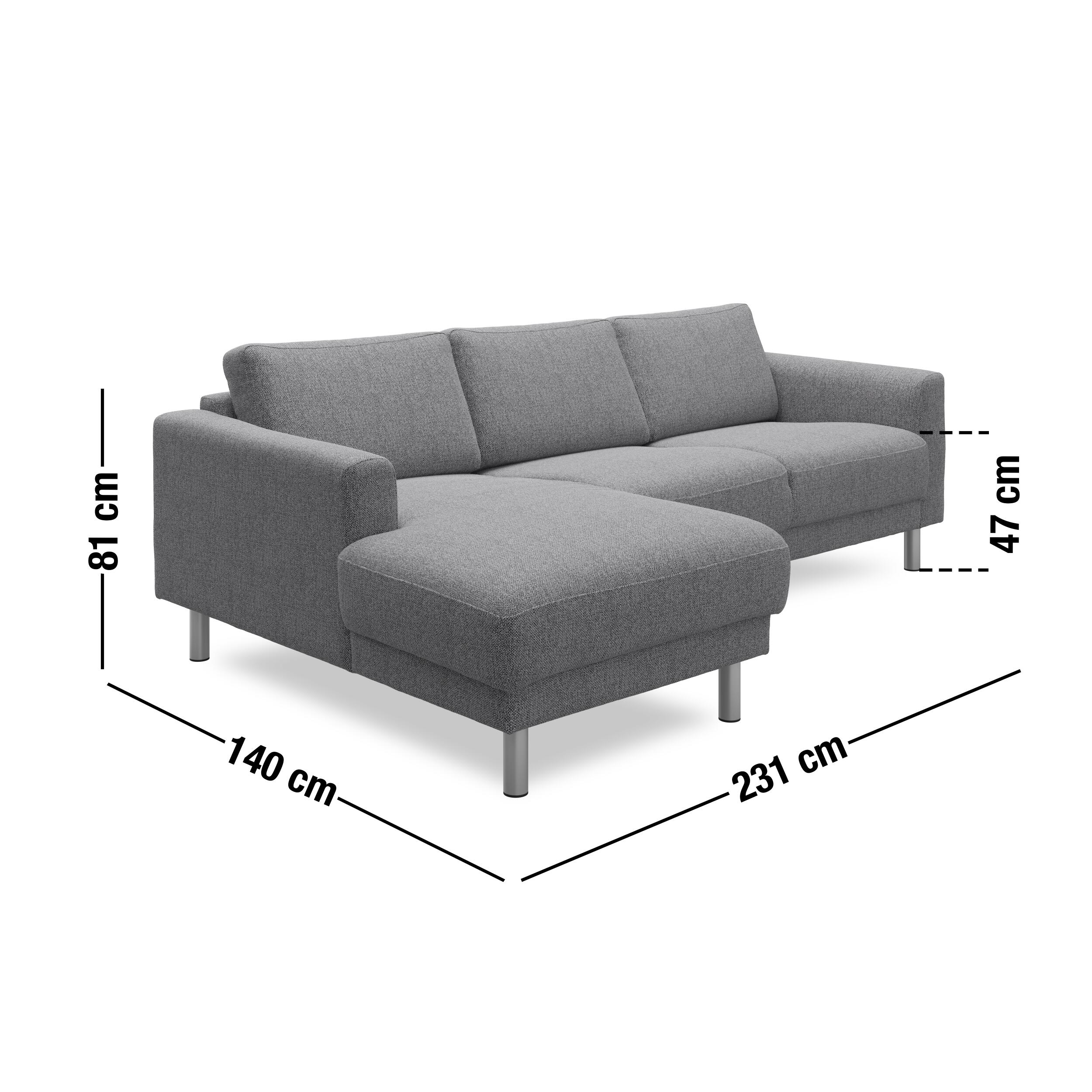 Cleveland venstrevendt sofa med chaiselong