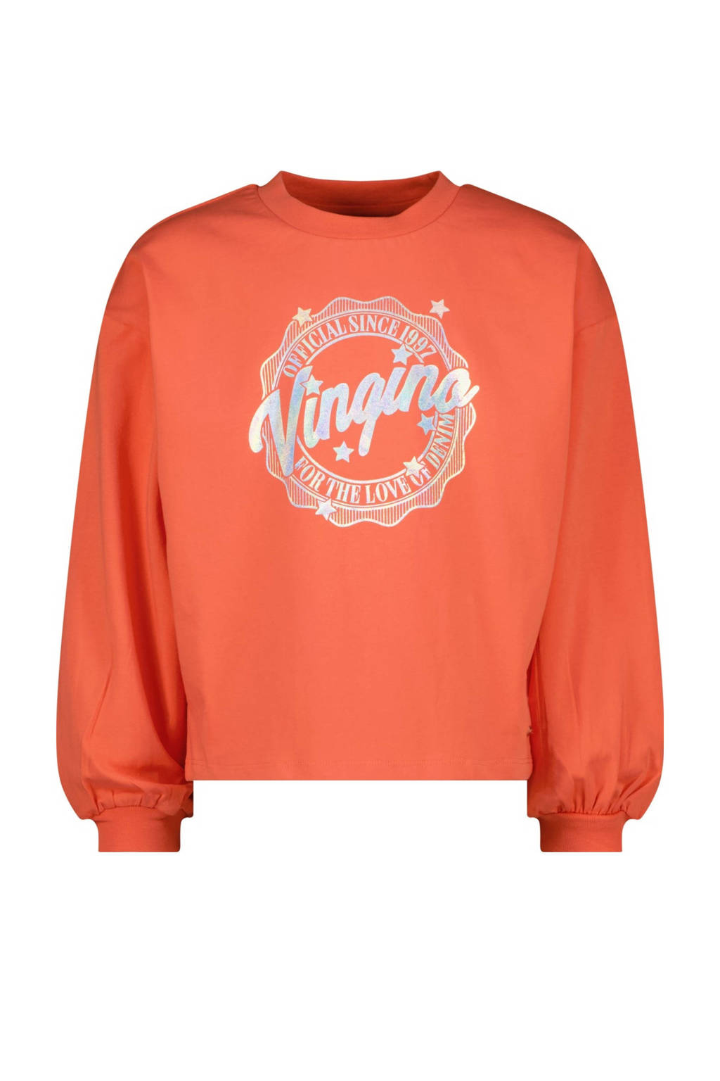 Vingino sweater Jazzlin met printopdruk koraaloranje