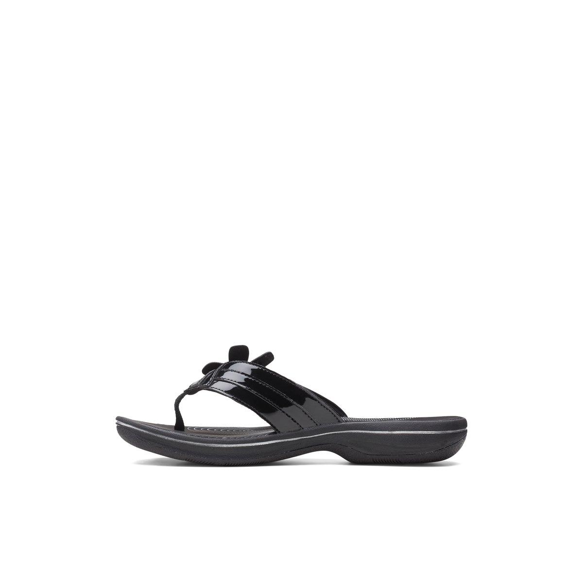 CLARKS-Brinkleyflor-Tongs sandales à talon plat - Talon plat - Noir