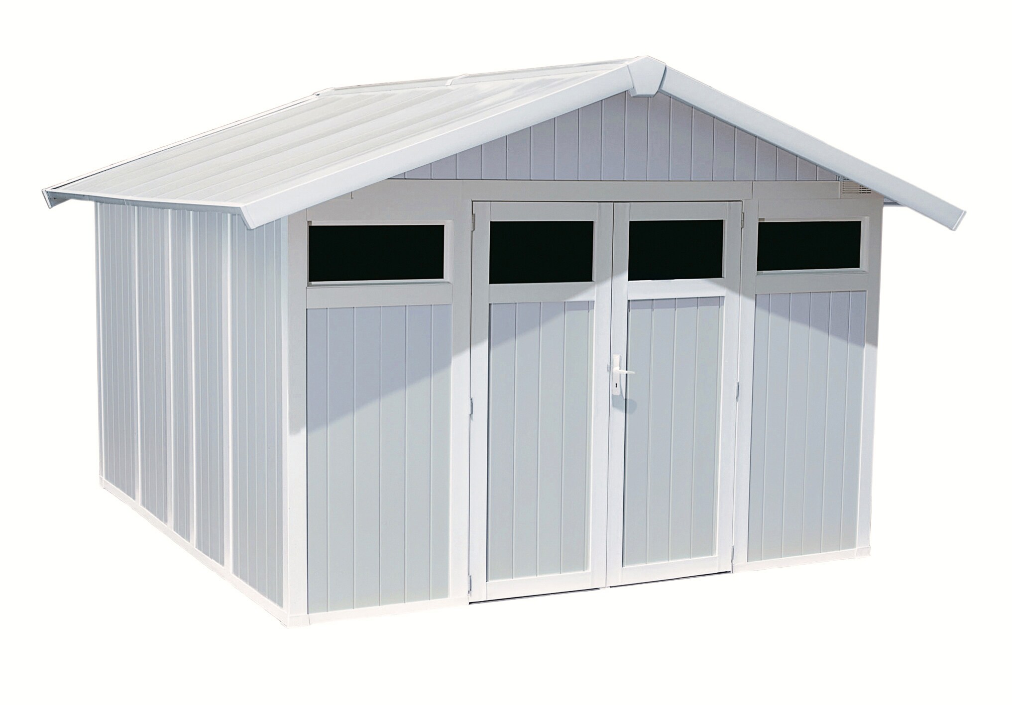 UTILITY Gartenhaus V11 2-türig grau/weiß