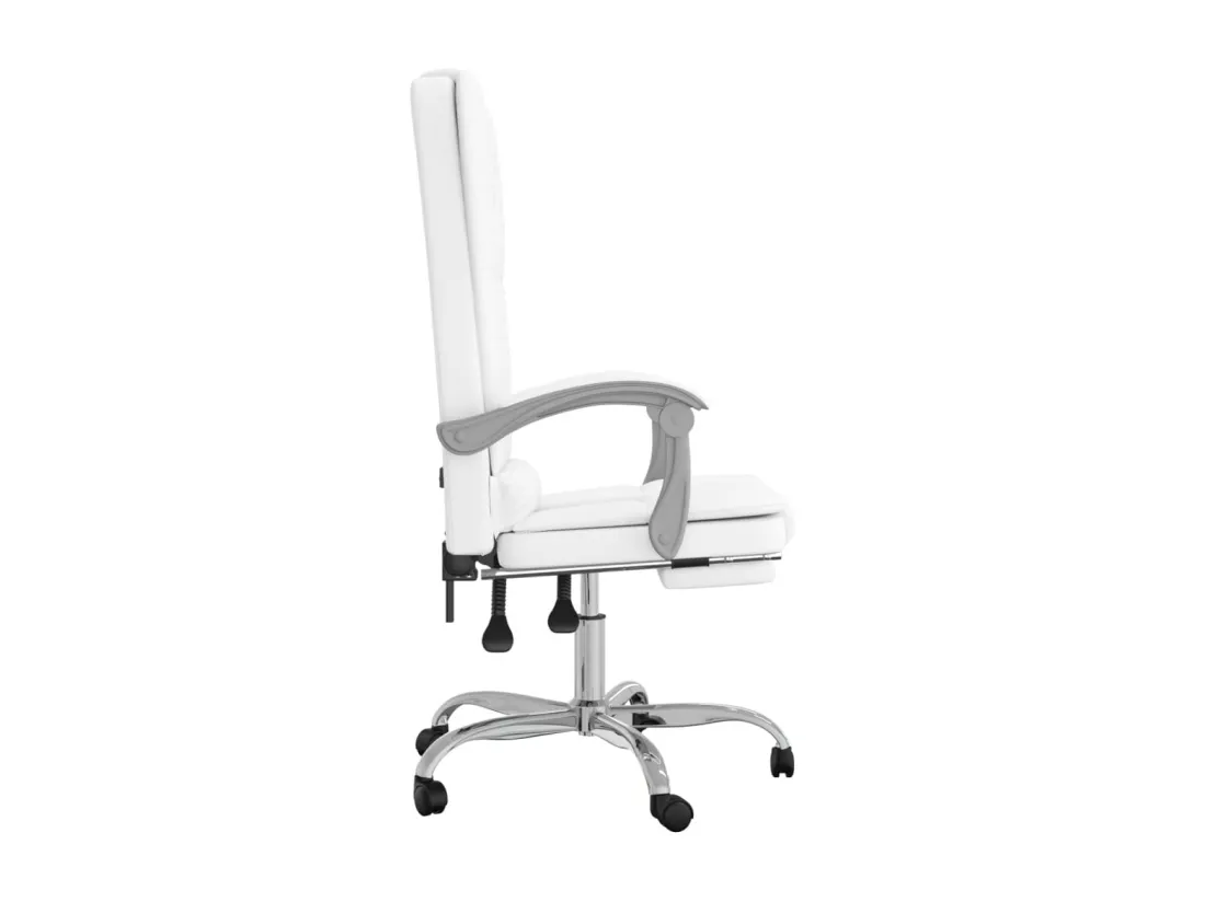 Fauteuil de massage inclinable de bureau Blanc Similicuir