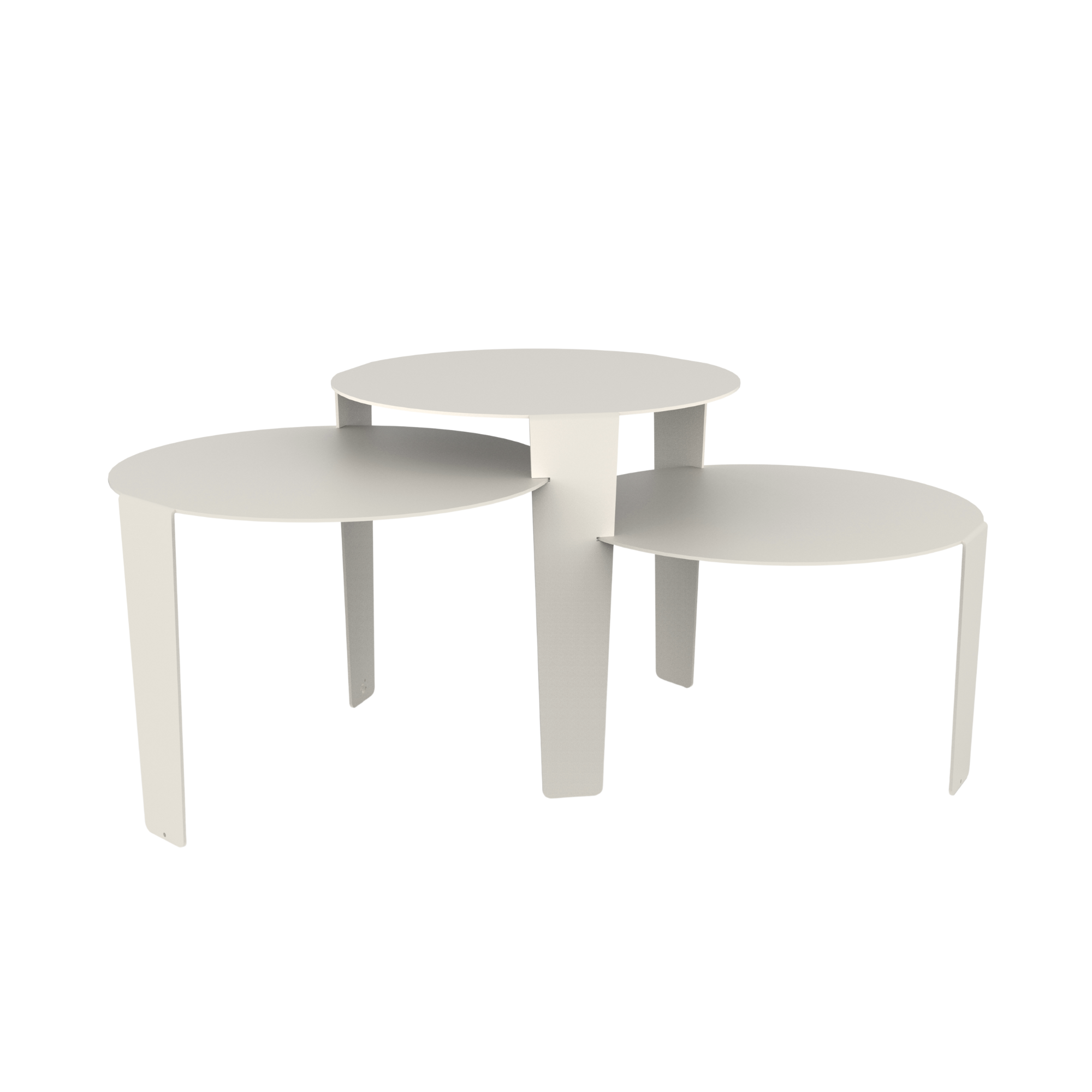 Salontafel Cascado Ø50 wit - set van 3