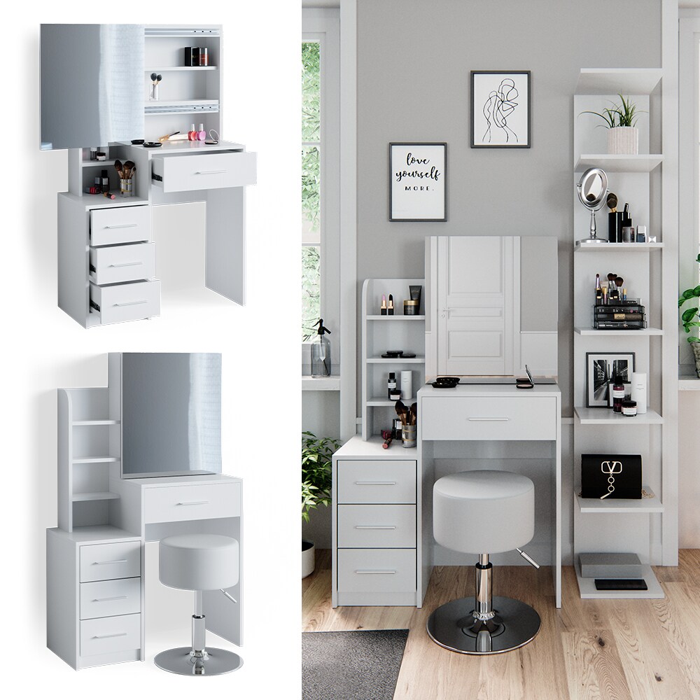 Vicco Schminktisch Frisiertisch Schminkkommode Conrada + Hocker Frisierkommode