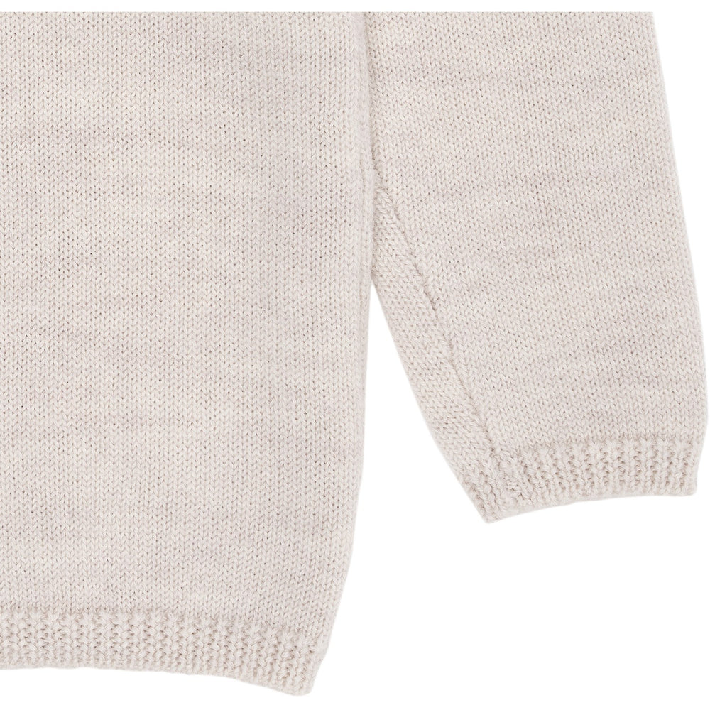 Pale Cream Melange Merino Strikket Cardigan