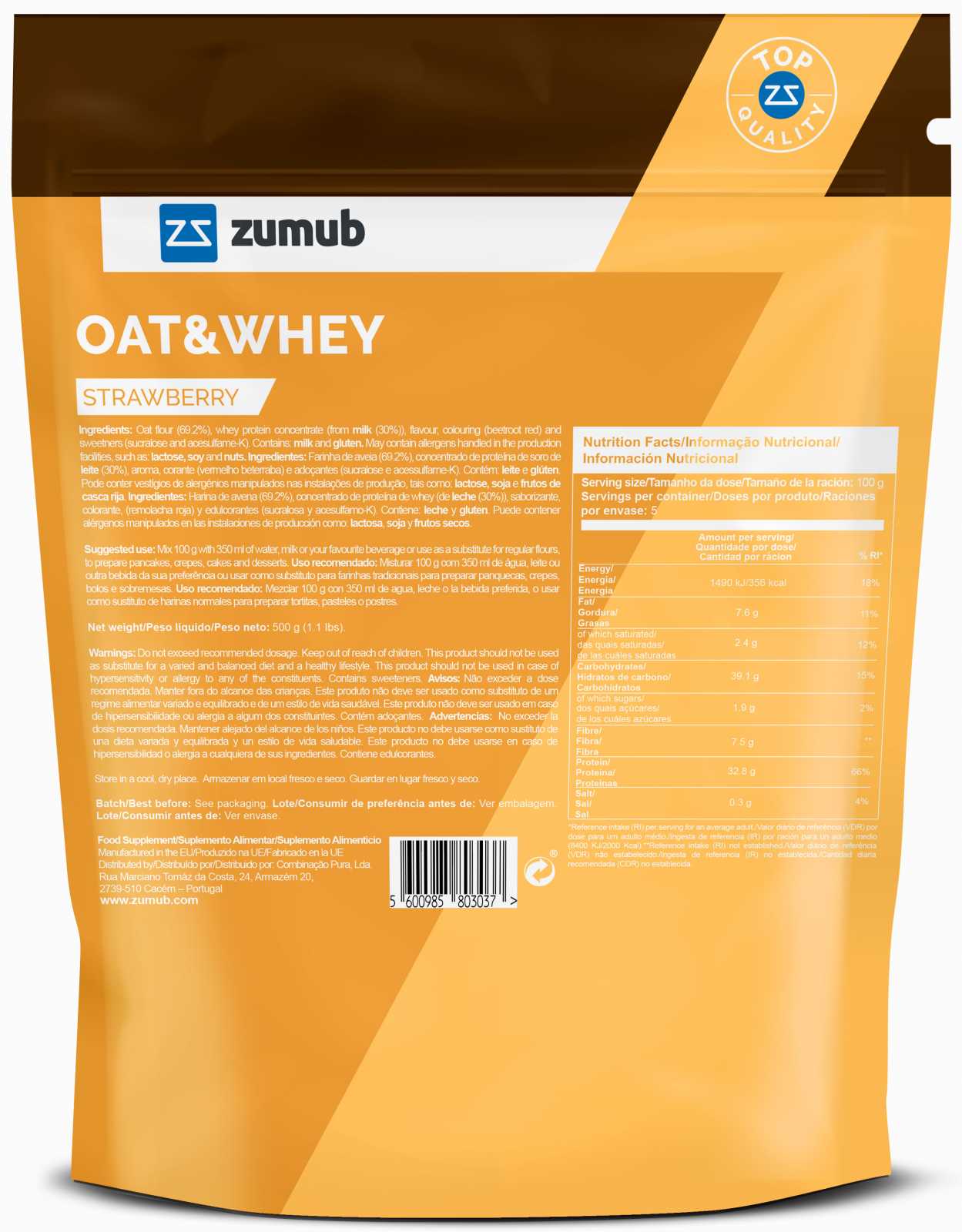 Zumub Aveia e Soro de Leite 500g