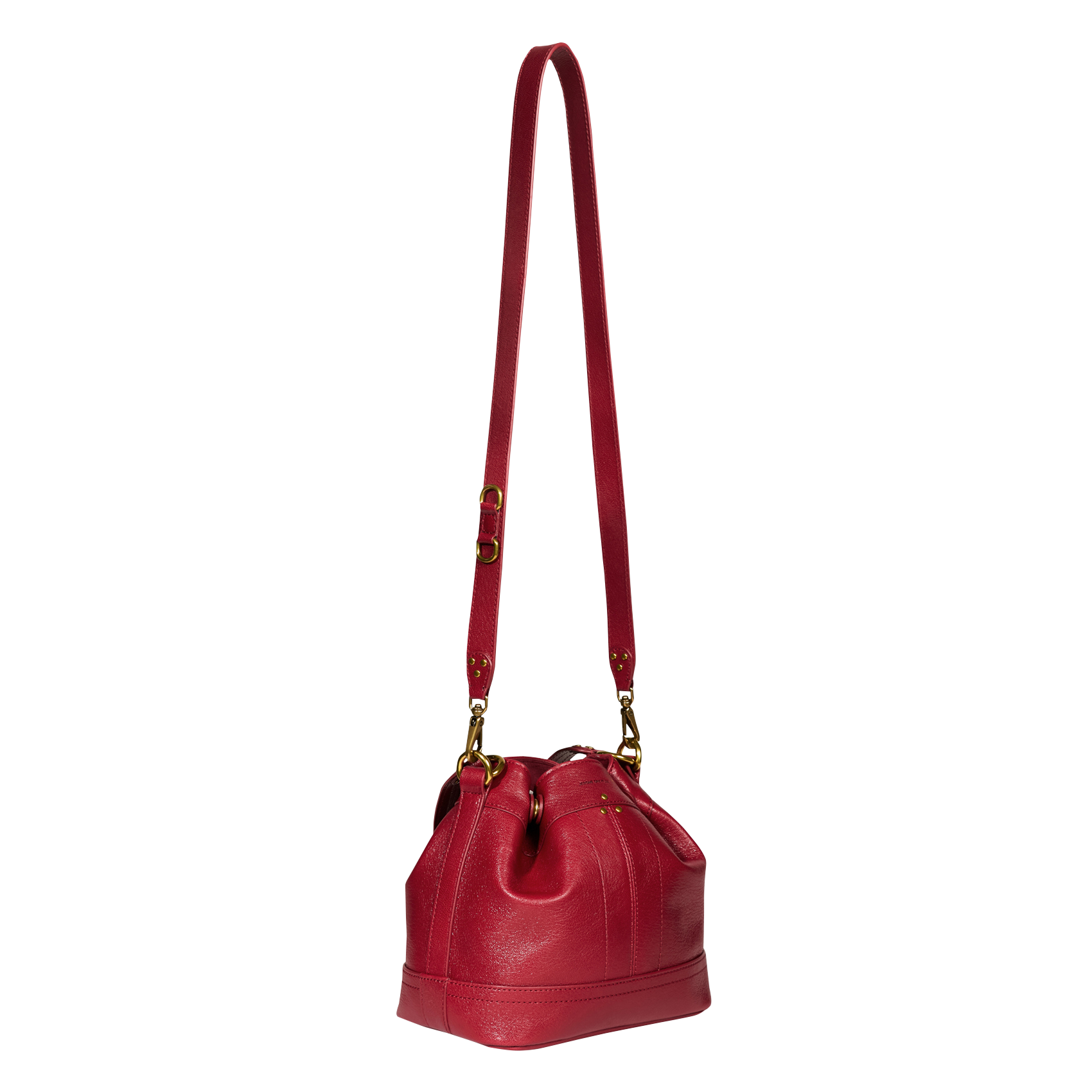 BEN S - Sac seau port épaule en cuir| Rouge
