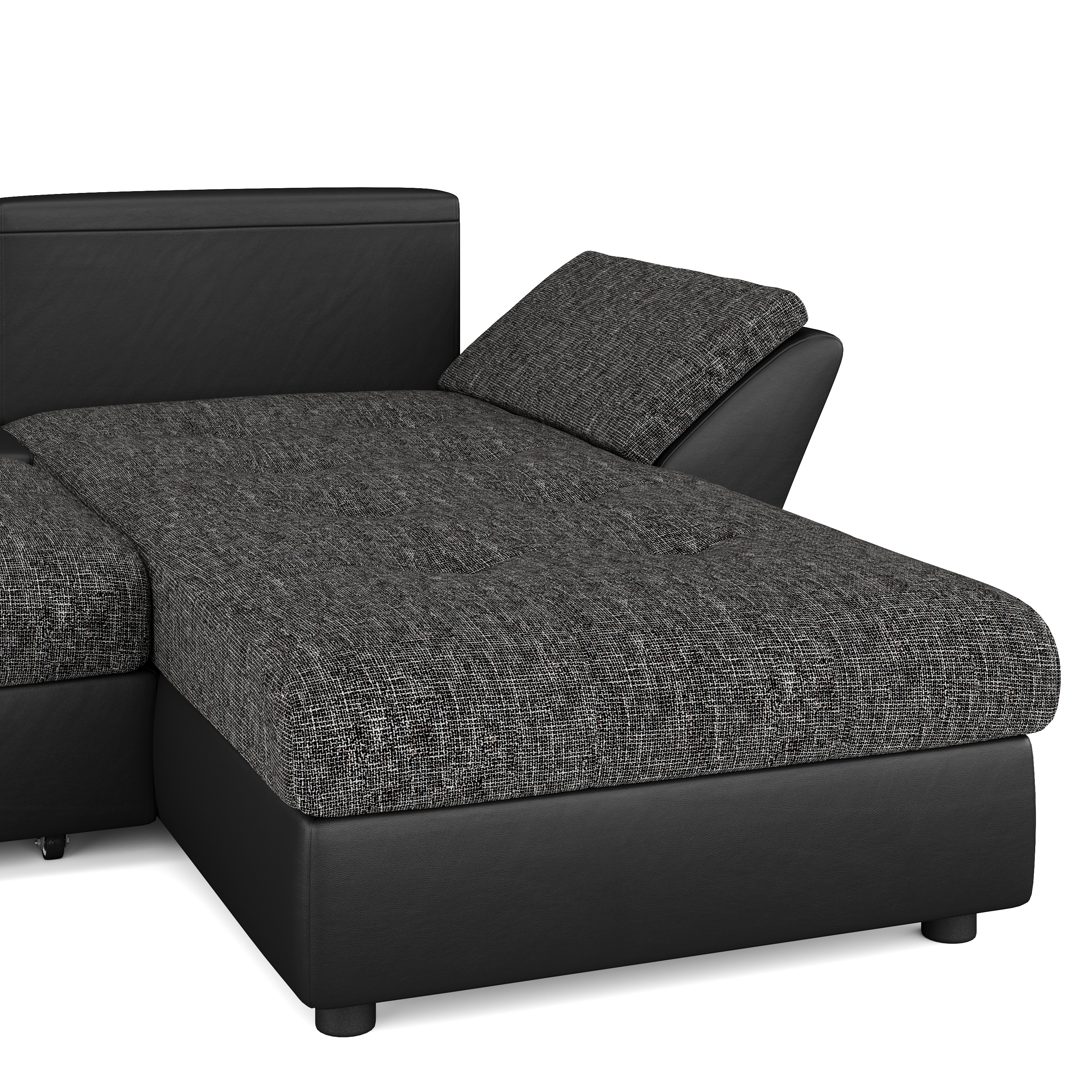 Ecksofa mit Schlaffunktion CAESAR links/rechts schwarz
