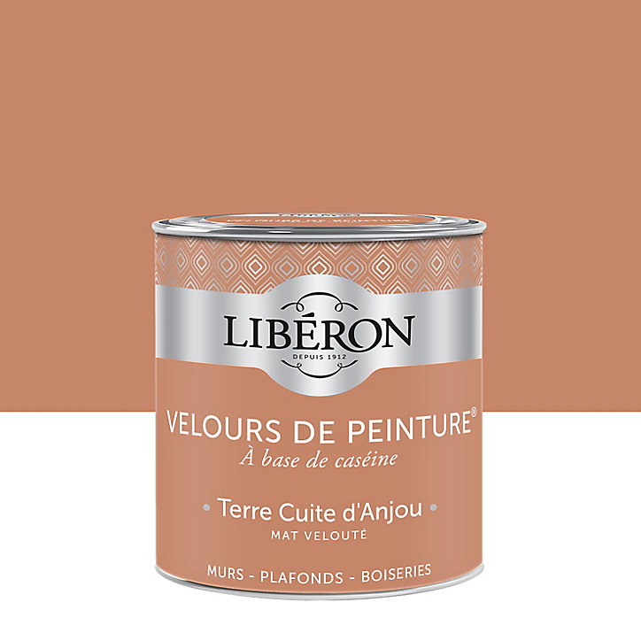 Peinture murs, plafonds et boiseries Velours de peinture orange terre cuite d'anjou Libéron 0,5L