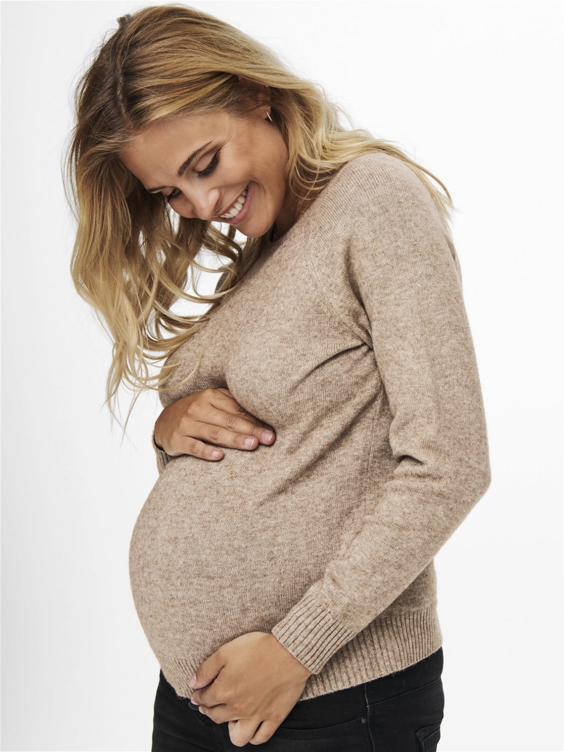 OLMLESLY Strickpullover Beige