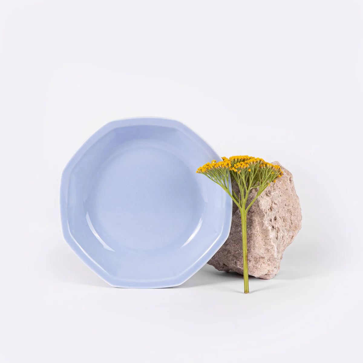 Assiette creuse octogonale bleu OGRE La Fabrique