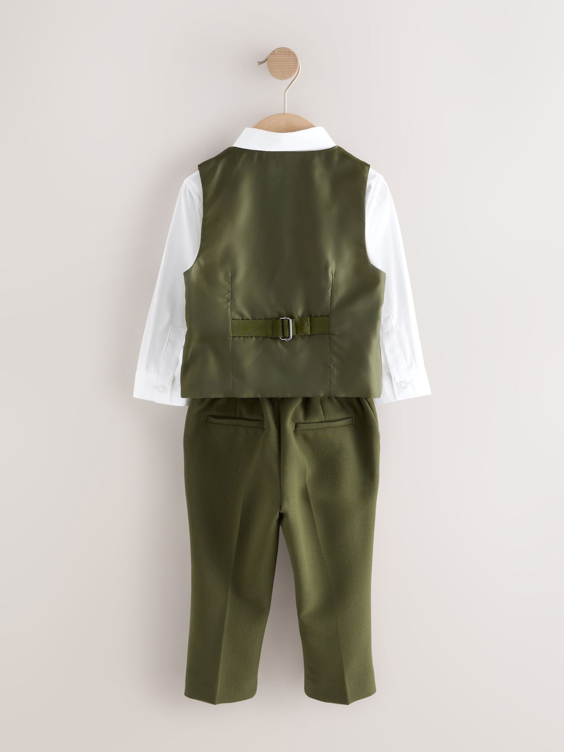 Kakigroen - Set van gilet, overhemd, broek en vlinderdas (3mnd -9jr)