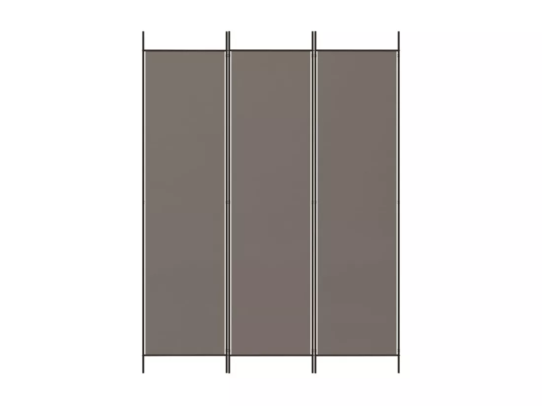 Cloison de séparation 3 panneaux Anthracite 150x220 cm Tissu