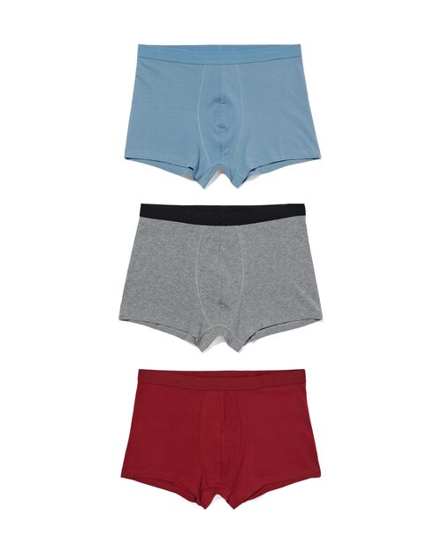 3 boxers homme modèle court coton stretch rouge