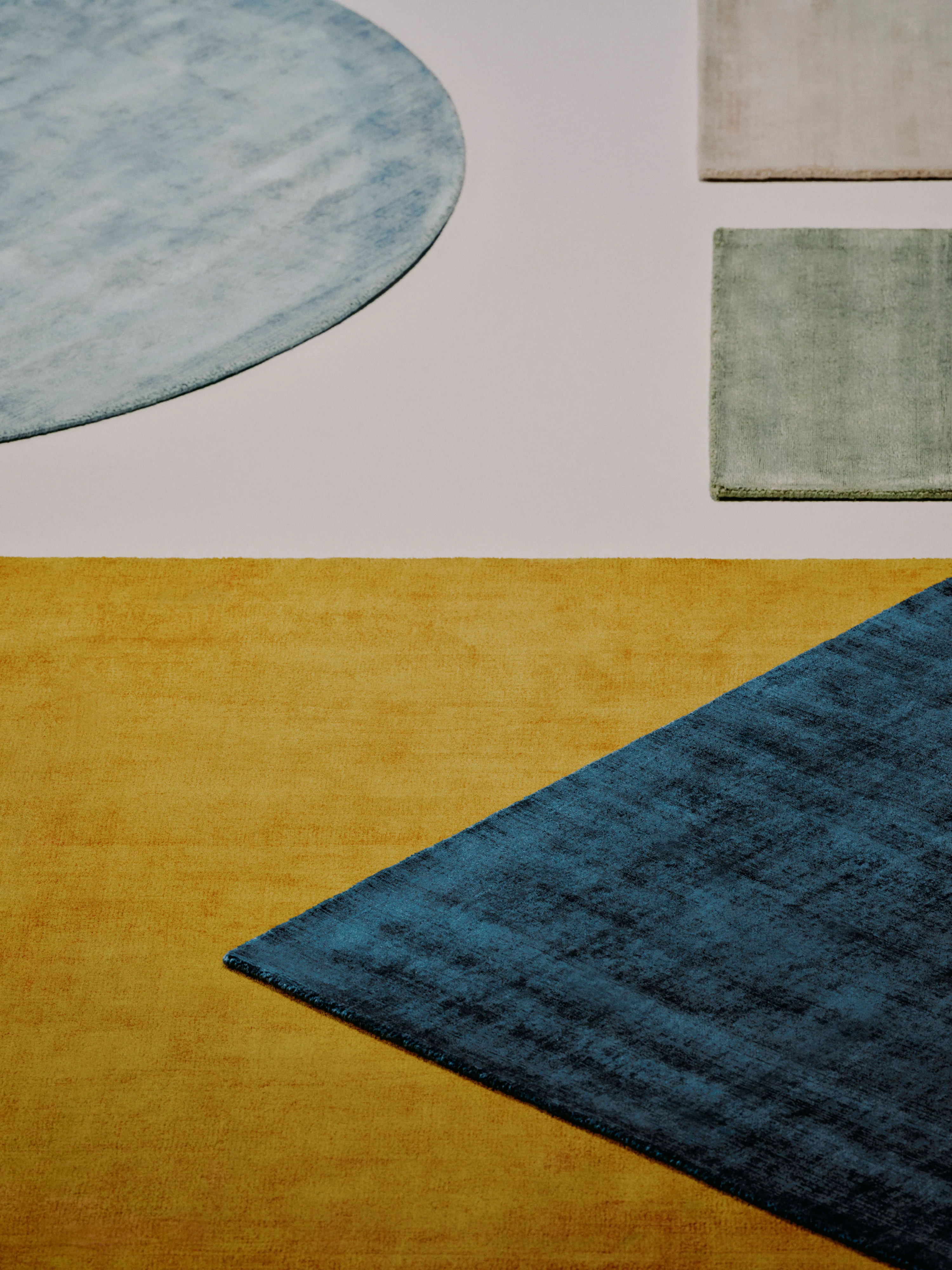 Rond viscose vloerkleed Jane, handgeweven