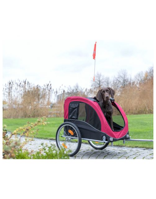 Trixie Fietskar - Hondenfietskar - 75x86x80\/145 cm Zwart Rood Tot 30 Kg Large