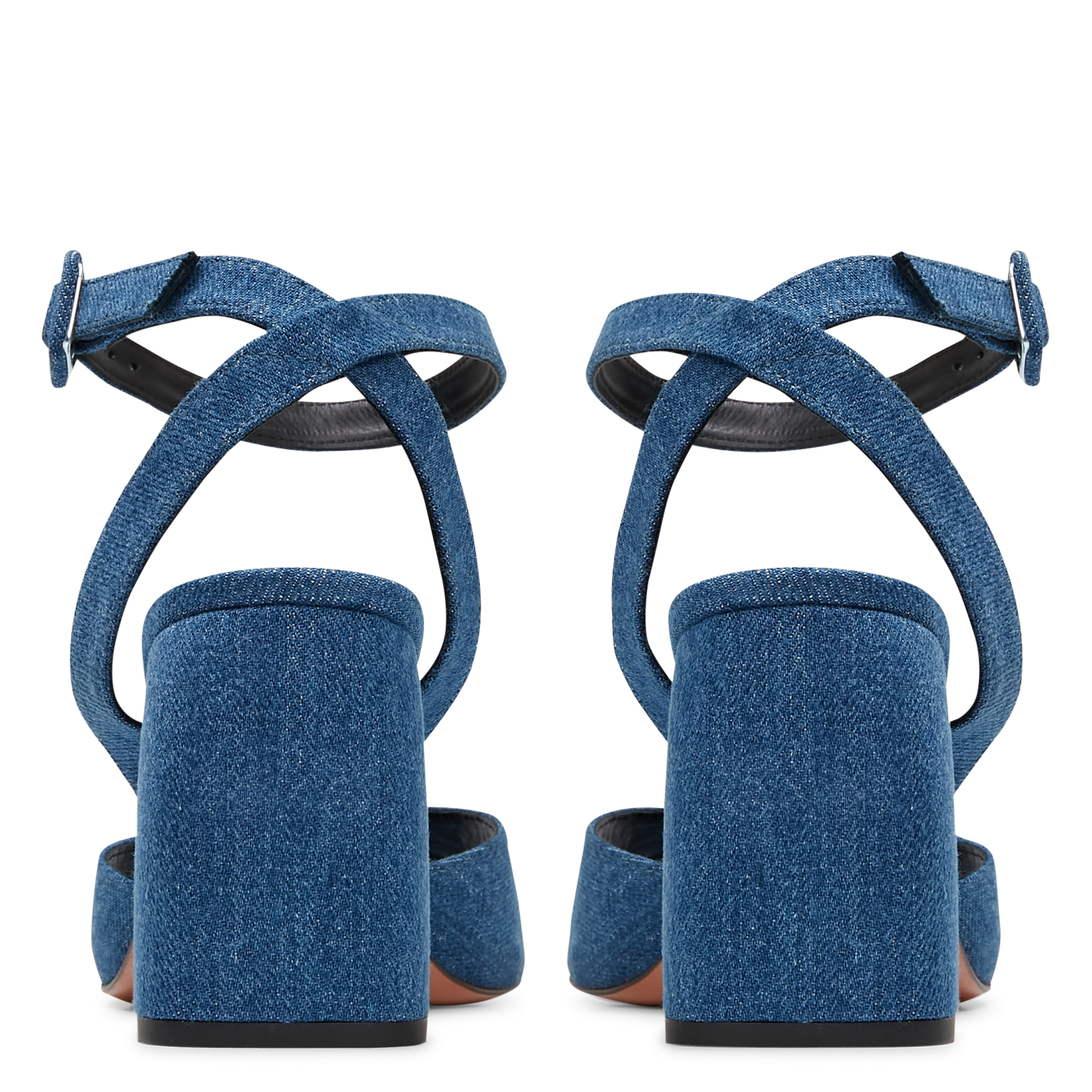 CASSIE - Sandales à talons en denim | Bleu