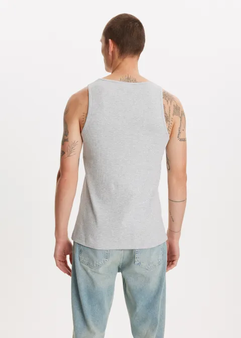 Basic tanktop rib grijs (GRS.MEL)